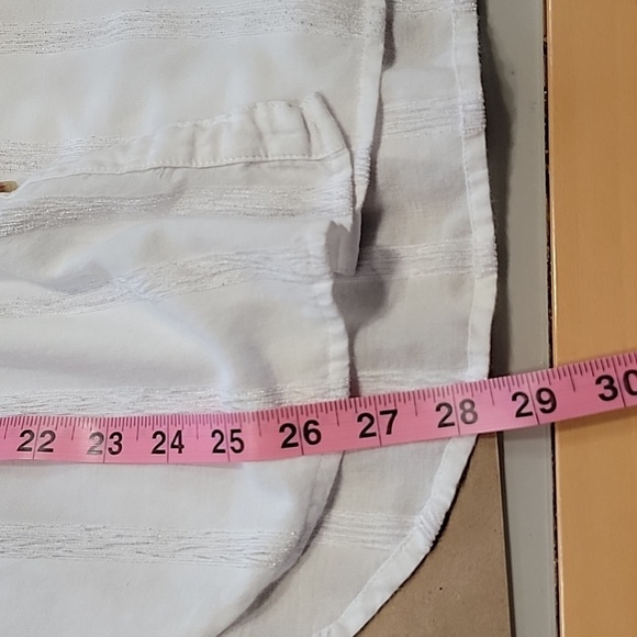 Anthropologie Size 4 White Tie Waist, Button Front Blouse - Picture 11 of 15